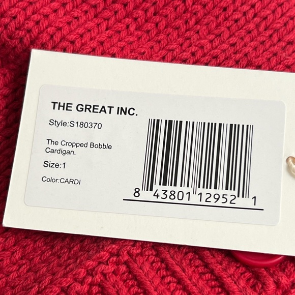 The Great Cropped Bobble Cardigan, Size 1, Cardinal - Picture 5 of 6